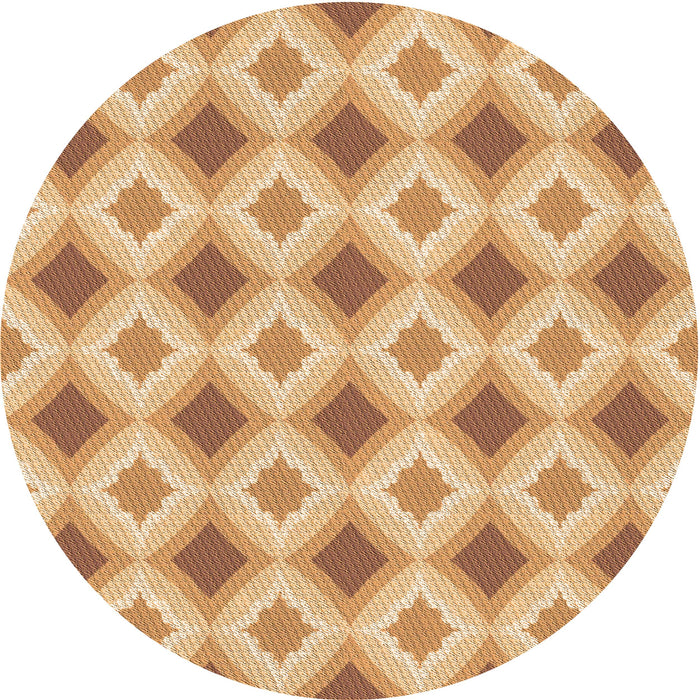 Square Patterned Orange Rug, pat2063org