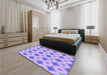 Patterned Light Slate Blue Rug in a Bedroom, pat2063pur