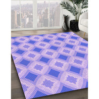 Patterned Light Slate Blue Rug, pat2063pur