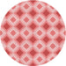 Square Patterned Pastel Pink Rug, pat2063rd