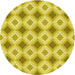 Square Patterned Yellow Rug, pat2063yw