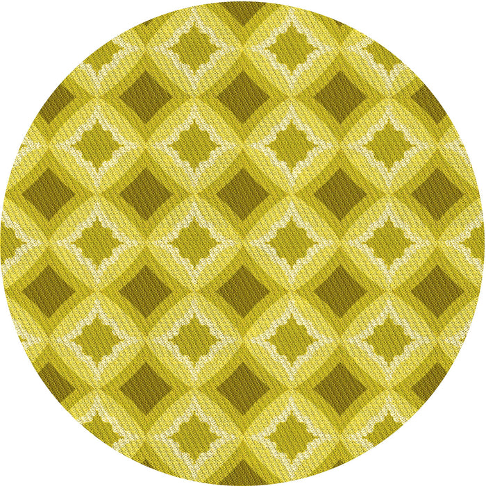 Square Machine Washable Transitional Yellow Rug in a Living Room, wshpat2063yw