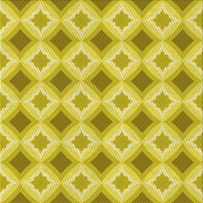Round Patterned Yellow Rug, pat2063yw