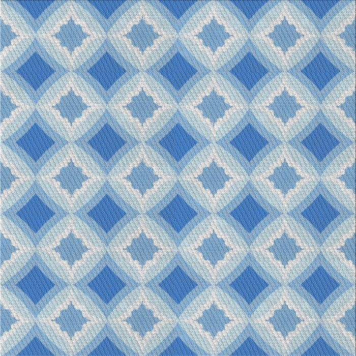 Square Patterned Light Blue Novelty Rug, pat2063