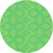 Square Machine Washable Transitional Neon Green Rug in a Living Room, wshpat2064grn