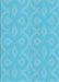 Patterned Bright Turquoise Blue Rug, pat2064lblu