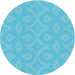 Square Patterned Bright Turquoise Blue Rug, pat2064lblu