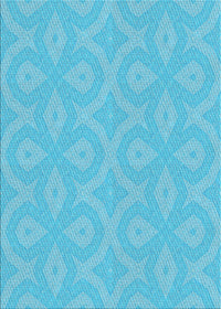 Machine Washable Transitional Bright Turquoise Blue Rug, wshpat2064lblu