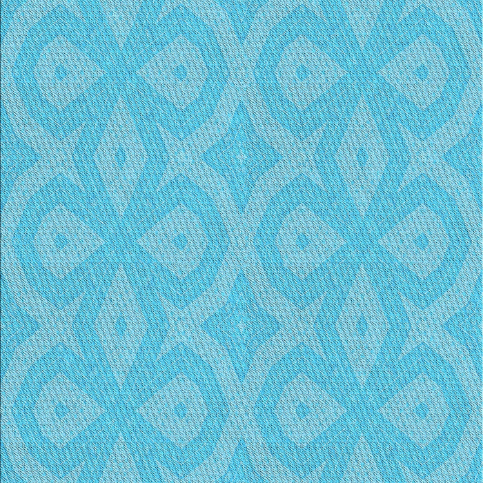Machine Washable Transitional Bright Turquoise Blue Rug, wshpat2064lblu