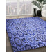 Patterned Denim Blue Rug in Family Room, pat2065blu