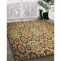 Patterned Red Brown Rug, pat2065brn