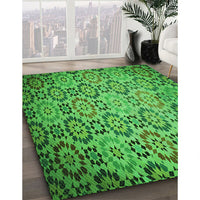 Patterned Green Rug, pat2065grn