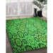 Patterned Green Rug in Family Room, pat2065grn