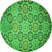 Square Patterned Green Rug, pat2065grn