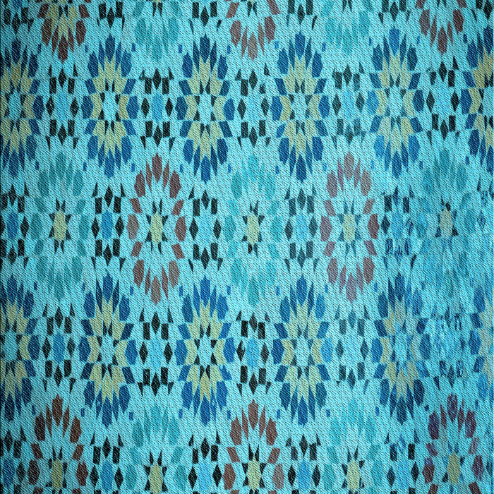 Patterned Teal Green Rug, pat2065lblu