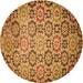 Square Patterned Mahogany Brown Rug, pat2065org