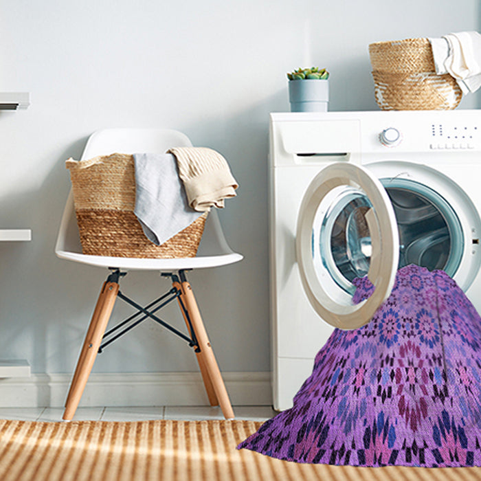 Machine Washable Transitional Purple Rug in a Washing Machine, wshpat2065pur