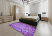 Patterned Purple Rug in a Bedroom, pat2065pur