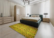 Patterned Dark Bronze Brown Rug in a Bedroom, pat2065yw