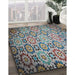 Patterned Black Novelty Rug in Family Room, pat2065