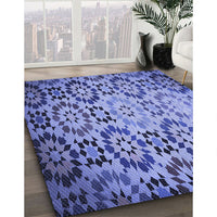 Patterned Denim Blue Rug, pat2066blu