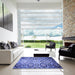 Machine Washable Transitional Denim Blue Rug in a Kitchen, wshpat2066blu