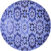 Square Patterned Denim Blue Rug, pat2066blu