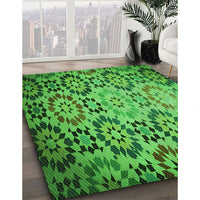 Patterned Green Rug, pat2066grn