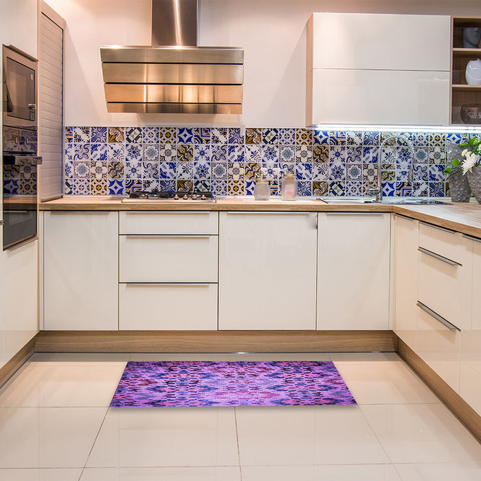 Patterned Purple Rug in a Kitchen, pat2066pur