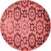 Square Patterned Red Rug, pat2066rd