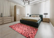 Patterned Red Rug in a Bedroom, pat2066rd