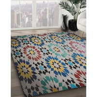 Patterned Black Novelty Rug, pat2066