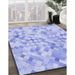 Patterned Sky Blue Rug in Family Room, pat2068blu