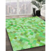 Patterned Jade Green Rug in Family Room, pat2068grn