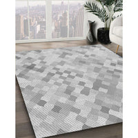 Patterned Gunmetal Gray Rug, pat2068gry