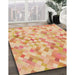 Patterned Orange Rug in Family Room, pat2068org