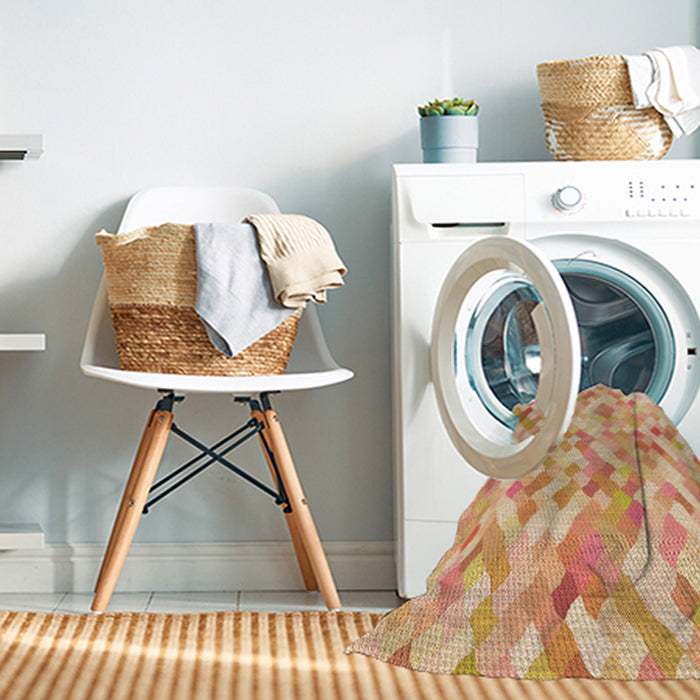 Machine Washable Transitional Orange Rug in a Washing Machine, wshpat2068org