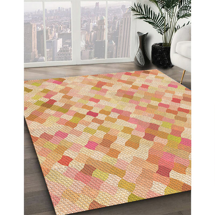 Machine Washable Transitional Orange Rug in a Family Room, wshpat2068org
