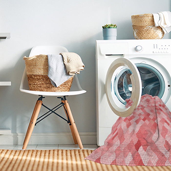 Machine Washable Transitional Red Rug in a Washing Machine, wshpat2068rd