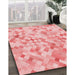 Patterned Red Rug in Family Room, pat2068rd