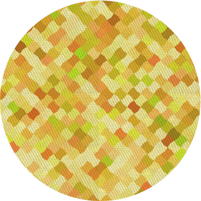 Square Machine Washable Transitional Bold Yellow Rug in a Living Room, wshpat2068yw