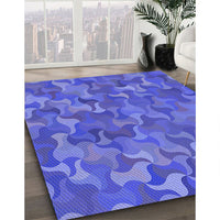 Patterned Light Slate Blue Rug, pat2069blu