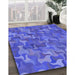 Machine Washable Transitional Light Slate Blue Rug in a Family Room, wshpat2069blu