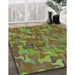 Patterned Pistachio Green Rug in Family Room, pat2069grn