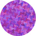 Square Patterned Fuchsia Magenta Purple Rug, pat2069pur