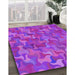 Patterned Fuchsia Magenta Purple Rug in Family Room, pat2069pur