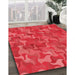 Machine Washable Transitional Red Rug in a Family Room, wshpat2069rd