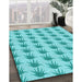 Machine Washable Transitional Dark Turquoise Green Rug in a Family Room, wshpat207lblu