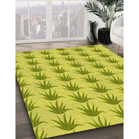 Patterned Pistachio Green Rug, pat207yw