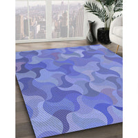 Patterned Sky Blue Rug, pat2070blu